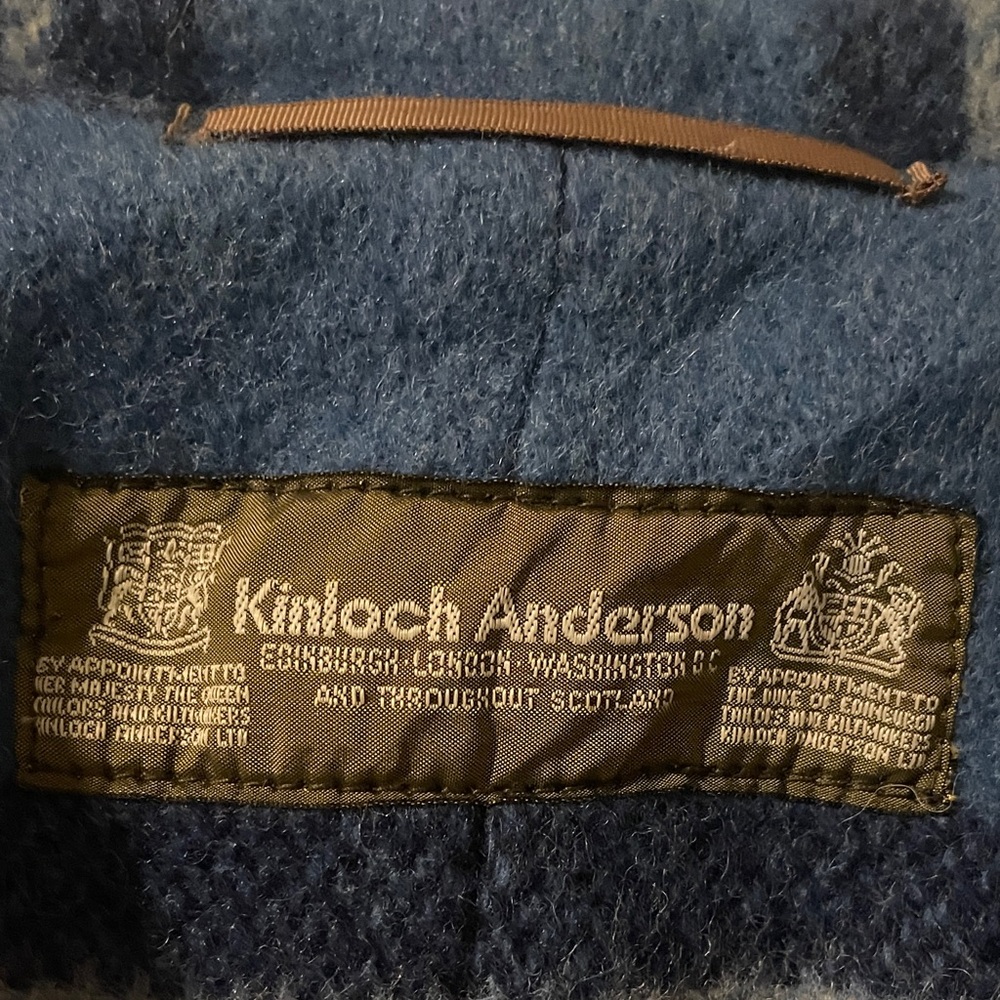 Vintage Blue Plaid Women's Wool Cape - Picture 2 of 5